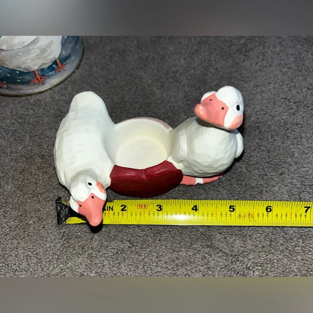 Cottagecore Duck Decor: Tea Light Holder & Metal Tin